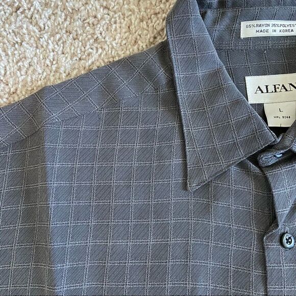 Alfani Dark Gray Button Up Top - Picture 3 of 5